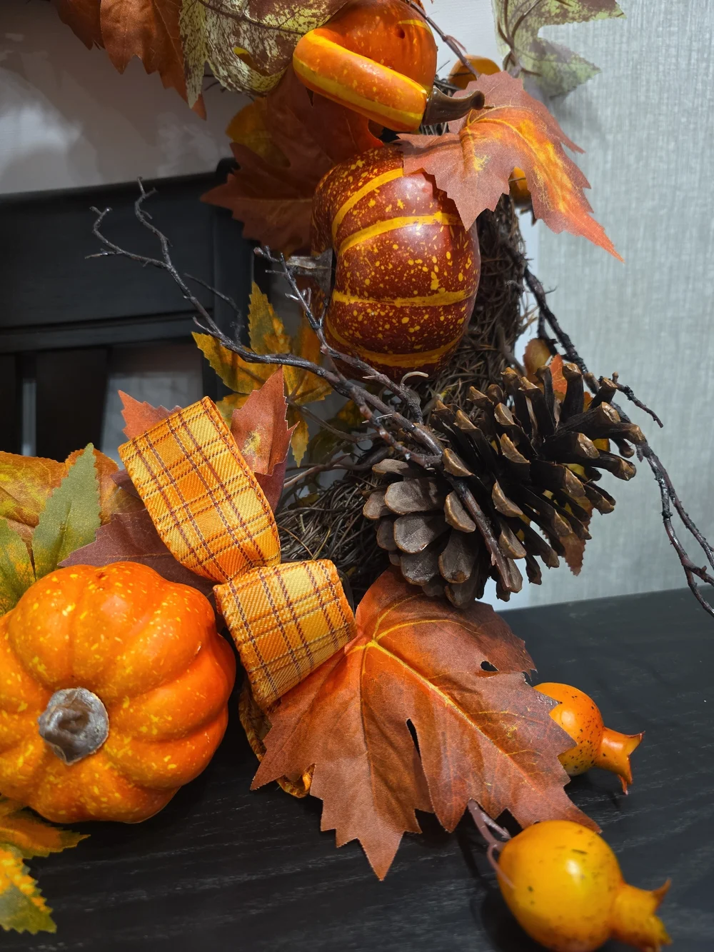 Autumn Harvest Orange Holiday Wreath